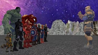 Thanos vs Avengers Part2   Thanos vs Ironman  Captain Marvel Hulk Thor Racoon [upl. by Ecurb]