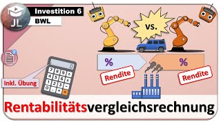 Rentabilitätsvergleichsrechnung Statische Investitionsrechnung mit Übungsaufgabe [upl. by Marcellus822]