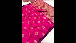 BANARASI soft WEAVING HANDLOOM SAREE ANDHEAVY SOFT BANARSI WEAVING BROCKET SAREE SAME COLOR BLOUSE [upl. by Nohtiek508]