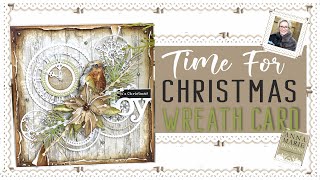 Time For Clock Wreaths Christmas Card cardmaking christmas diecutting papercraft [upl. by Duncan]