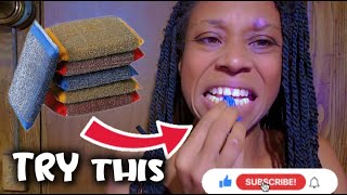 HOW TO REMOVE STAINS FROM TEETH WITH A BRILLO [upl. by Merrill]