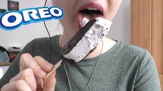 Eating OREO ICE CREAM ASMR Sounds [upl. by Gae]