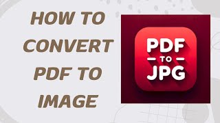 How to Convert PDF to Image  PDFtoImage PDFConversion Tutorial [upl. by Wyly]