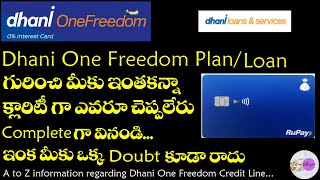 Dhani One Freedom Plan Credit Line EXPLAINED [upl. by Issor]