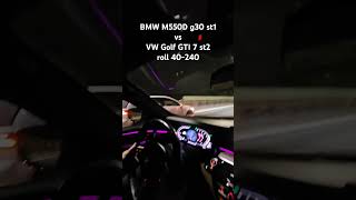 BMW m550d G30 st1 vs VW Golf GTI 7 st2 roll race 40240 Scuf diesel power [upl. by Remat]