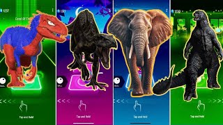 🦖 Dino Spider vs Indoraptor vs The Mammoth vs Godzilla  Coffin Dance 🪩 [upl. by Tobin558]