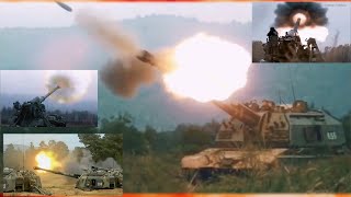 Massive Russian Artillery Heavy Firing  2S4 Tyulpan 2S7 Pion 2S19 MstaS 2S35 KoalitsiyaSV [upl. by Fleeta]