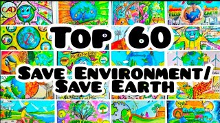 Environment day poster ideas 💡 to win competition60 plus poster ideas  save earth drawing [upl. by Broddie]