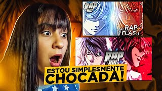 MUITA INFORMAÇÃO 2 EM 1 ANIRAP amp FLASH BEATS  Kira e L amp Mello e Near Death Note REACT [upl. by Htnicayh]