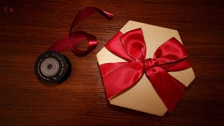 How to tie ribbon bow on hexagon gift box  六邊形禮盒蝴蝶結 [upl. by Bran]