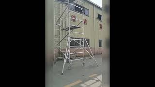 electric lifting scaffolding aluminum alloy ladder aluminum alloy scaffolding [upl. by Alag]