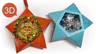 Adornos de Navidad Cómo hacer estrellas de papel y para hacer regalos [upl. by Nylrahs]