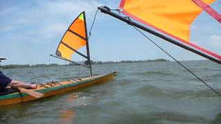 Kayak sailing on east end of Lake Erie With a Falcon Sail [upl. by Scrivenor175]