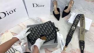 Dior Oblique flap bag in Dior canvas 復古牛皮帆布翻蓋中型肩背包開箱Charline Boutique歐洲名牌精品代購 [upl. by Hebel260]