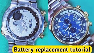 How to change the battery on the CITIZEN ECODRIVE B612 watch [upl. by Margalo]