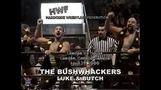 THE BUSHWHACKERS vs THE HOLLYWOOD HUNKS  HWF Wrestling London ON Canada April 28 2000 [upl. by Brenan]