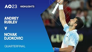 Andrey Rublev v Novak Djokovic Extended Highlights  Australian Open 2023 Quarterfinal [upl. by Jeane917]