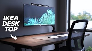 My DIY Custom Wood Stained IKEA Standing Desk [upl. by Meekah]