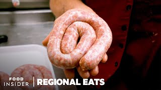 How Traditional Cumberland Sausages Are Made In England  Regional Eats [upl. by Siuol]