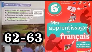 mes apprentissages en français 6 AP page 62 63 grammaire la phrase interrogative [upl. by Ydok]