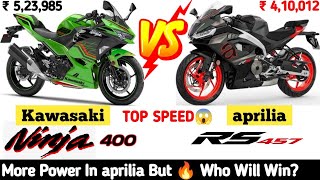 2024 Ninja 400 vs Aprilia RS 457  Top Speed  Detailed Comparison [upl. by Gavin]