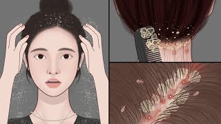 ASMR Big Flakes Dandruff amp Head Lice Removal  Satisfying Scalp Treatment  Meng’s Stop Motion [upl. by Swann849]