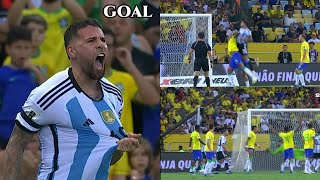 Nicolás Otamendi Goal Today Match  Nicolás Otamendi Goal Vs Brazil  Argentina Vs Brazil Highlights [upl. by Gonyea826]