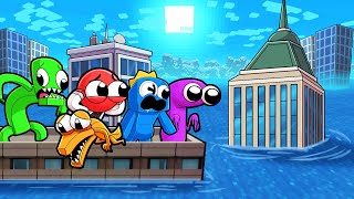 FLOODED CITY SURVIVAL with RAINBOW FRIENDS Minecraft [upl. by Falcone]