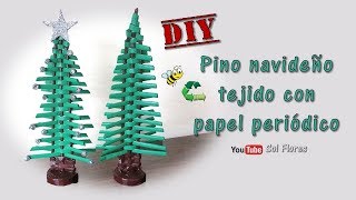 DIY Pino navideño tejido con papel periódico [upl. by Max]