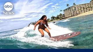 New wave of Hawaiian surfers look to reclaim sports cultural spirit  Nightline [upl. by Saitam]