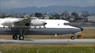 Philippine Air Force 220th Airlift Wing Fokker F27 10669 Takeoff in Manila MNLRPLL [upl. by Ynoyrb454]