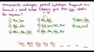 Amino Acids 29 Primary Protein Sequence Example Problem [upl. by Remsen442]