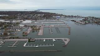 Aerial view over West Harbor Ohio Catawba Island Port Clinton Drone 360 111624 [upl. by Wj]