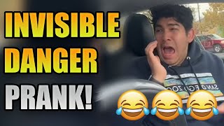 INVISIBLE DANGER PRANK Try Not To Laugh 3 😂  Acting Scared Compilation 🤣🤣🤣 [upl. by Ellissa]