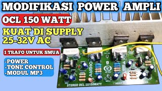 Modifikasi Power Ampli OCL 150 WATT Kuat Disupply 2532V AC [upl. by Anul535]