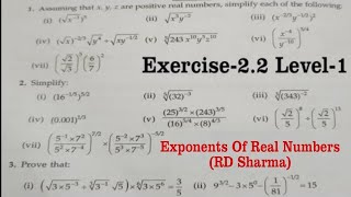 RD Sharma Class 9 Chapter 2 Exponents Of Real Numbers Exercise 22 Q1 to Q4 Solutions [upl. by Albrecht]