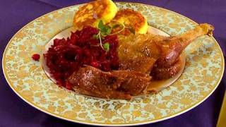 Rezept Ente mit GranatapfelRotkohl selber machen  Hauptgang für Menü zu Weihnachten [upl. by Kitrak]