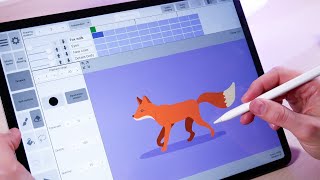 Animation Fox 🦊  Walk Cycle  With New iPad Pro  Rough Animator App [upl. by Shue]