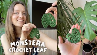 🪴 how to crochet monstera leaf [upl. by Nilrev429]