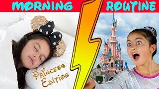 Morning Routine Princess Sisters In Real Life at DisneyLand👸👑 [upl. by Irrehc]