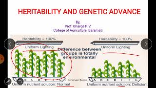 Lecture No 9  Heritability and Genetic Advance [upl. by Bannasch672]