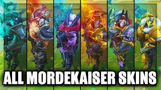 All Mordekaiser Skins Spotlight Rework 2019 Pentakill Infernal Dragon Knight League of Legends [upl. by Baldridge]