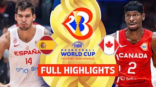 Spain 🇪🇸 vs Canada 🇨🇦  Full Game Highlights  FIBA Basketball World Cup 2023 [upl. by Irtimd]