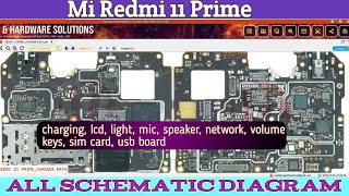 Mi Redmi 11 Prime All Schematic diagram charging lcd light lcd mic speaker network volume key [upl. by Surovy]