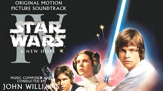 Star Wars Episode IV A New Hope 1977 Soundtrack 06 The Hologram Binary Sunset Medley [upl. by Nnylodnewg]