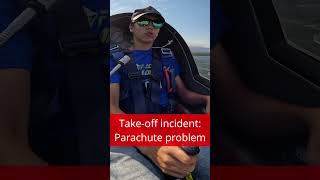 Glider  Soaring  Segelfliegen Takeoff incident  Parachute problem  winch launch [upl. by Nawed]