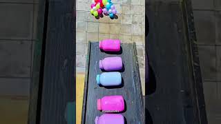 Breaking glass bottles and balloon drops Crushing crunchy and soft things shorts asmr experiment [upl. by Nauqal]