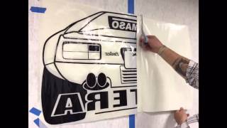 How to install large vinyl wall decal  center hinge method [upl. by Norene]