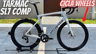 2022 SPECIALIZED TARMAC SL7 COMP SRAM RIVAL AXS WITH CICLA CARBON FIBER WHEELS EXPLANATION [upl. by Atsugua644]