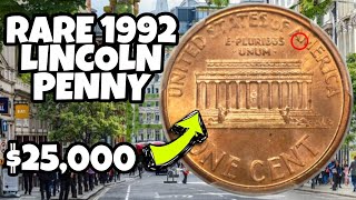 Rare 1992 Lincoln penny coin sells for more than 25000 – do you have one in your spare change [upl. by Alikee911]